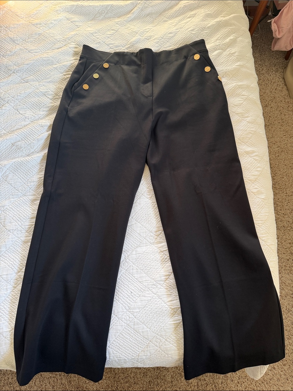 Spanx Tall 3X Black Pants with Gold button detail on each side